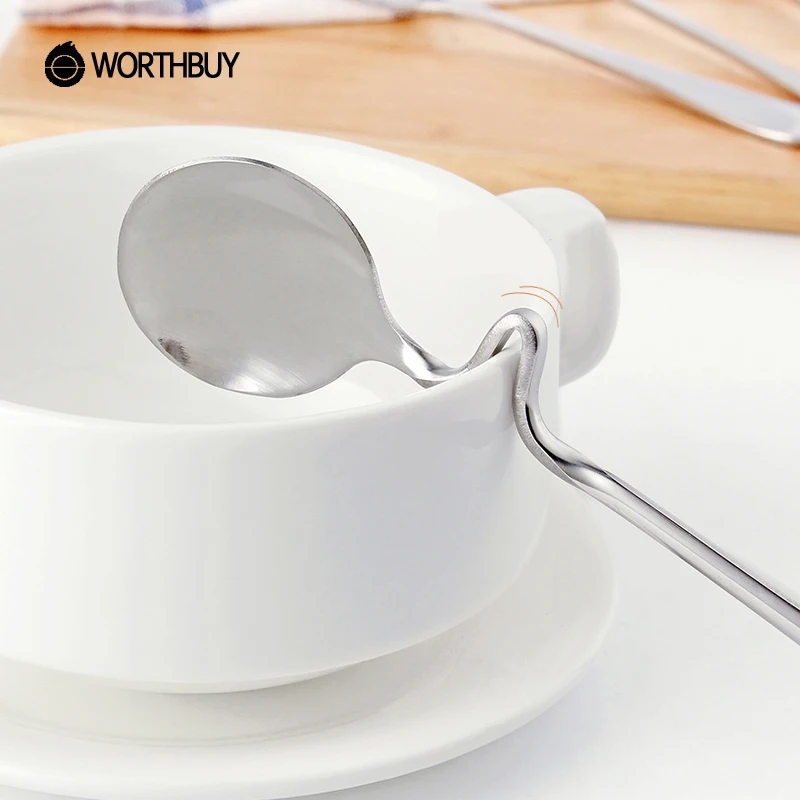 WORTHBUY 2 шт./компл. Творческий Suspensible Кофе ложки с длинной ручкой китайский Нержавеющая сталь Чай ложка Кухня Кофе совки