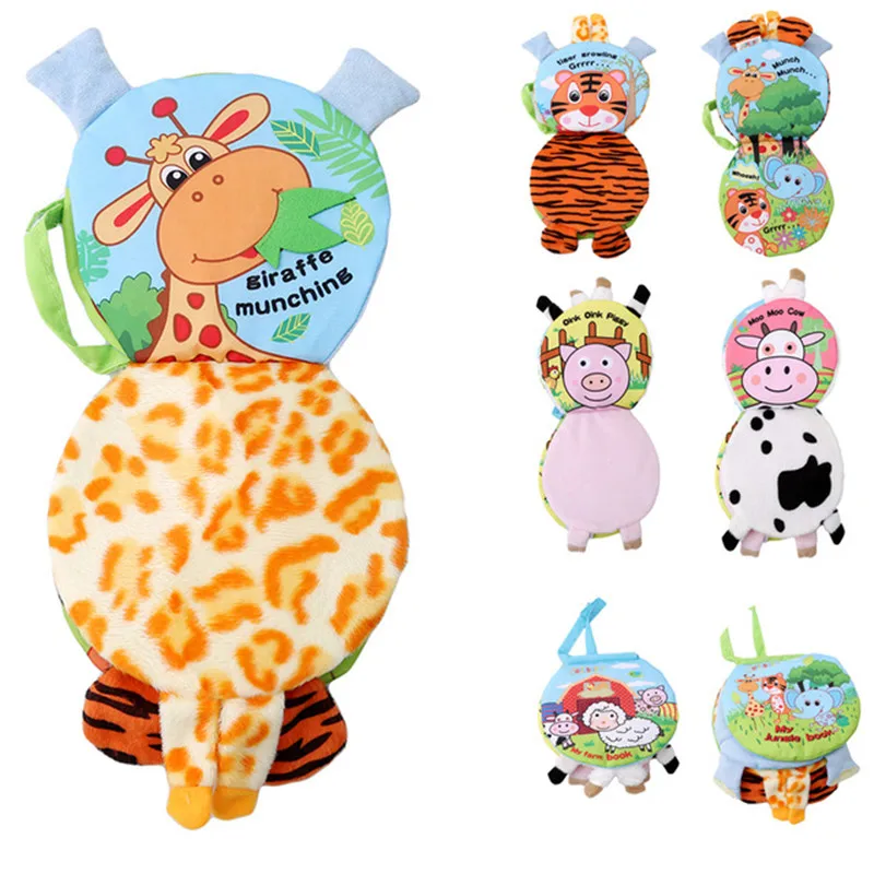 Слон Овцы детские игрушки Обучение раннее образование Мягкая книга из ткани о