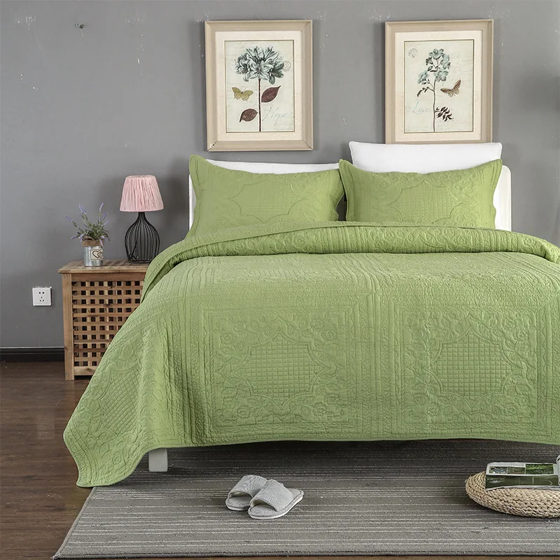 Качественный комплект постельного белья из 3 предметов хлопковое стеганое