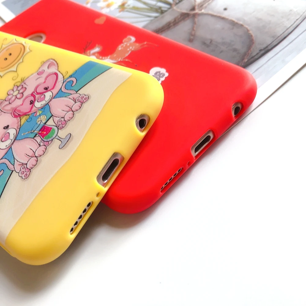 Redmi 7 Cute Cartoon Silicone Phone Case Funda for Xiaomi Note 6 5 Pro Etui Soft Cover |