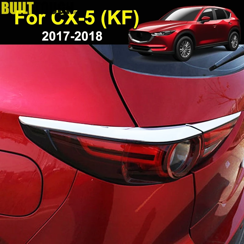 

For Mazda Cx-5 Cx5 2nd Gen KF 2017 - 2021 Chrome Rear Tail Light Taillight Lamp Cover Trim Eyebrow Eyelid Bumper Molding Garnish