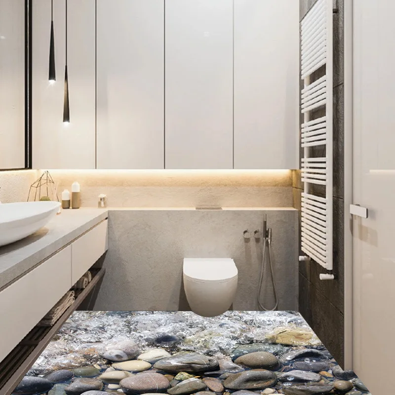 Креативные настенные 3d наклейки из речного камня водостойкие для ванной кухни