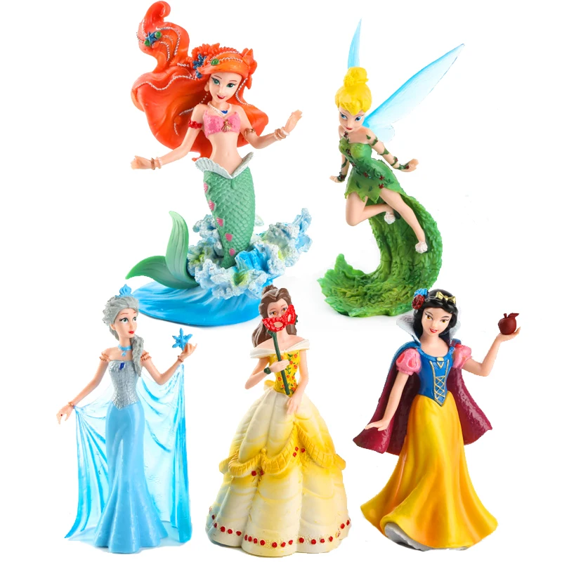 5 шт./компл. disney игрушечные принцессы Белоснежки Эльза Ариэль Bella Динь Русалка из