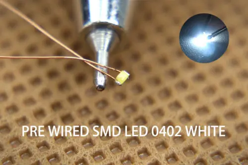 C0402W 20 шт предварительно припаянные микро 0 1 мм с медной проволокой белый SMD Led 0402