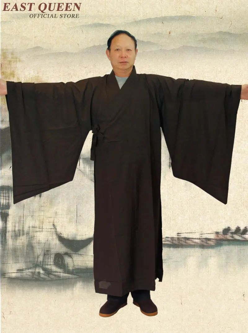 Женская модель Мужская буддийская одежда традиционная китайская AA970|chinese monk
