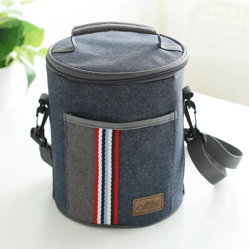 Новая модная цилиндрическая Термосумка для ланча термоизолированная сумка еды