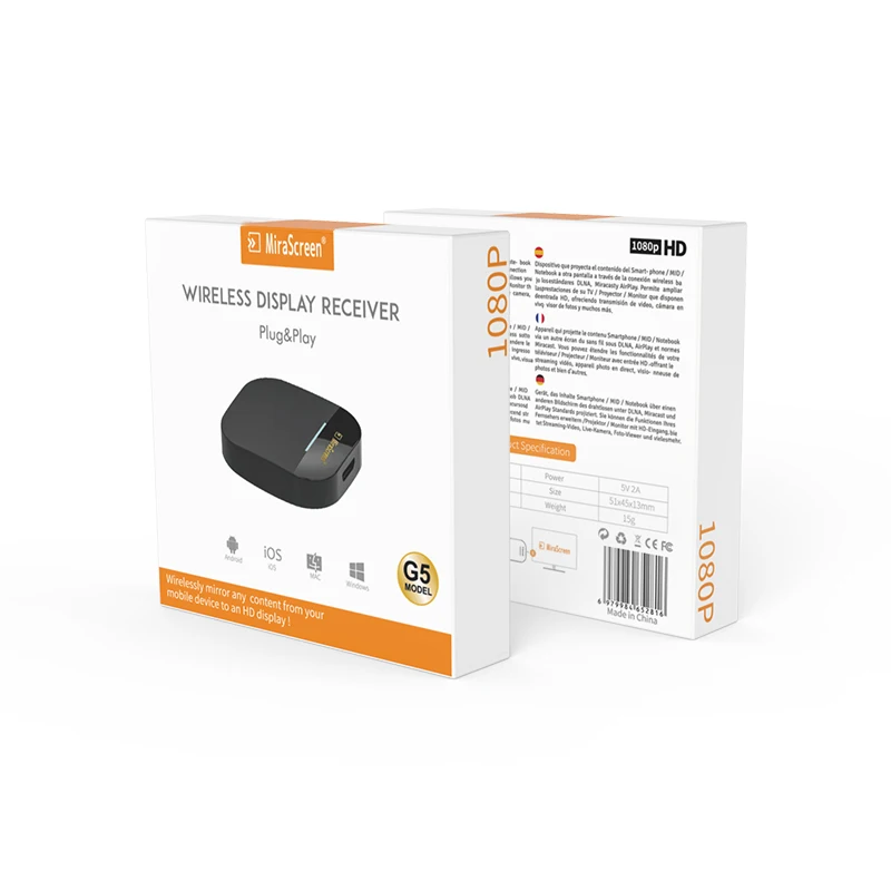 G5A AnyCast ТВ палка WiFi Дисплей ключ приемник Airplay отзеркаливание DLNA для смартфона