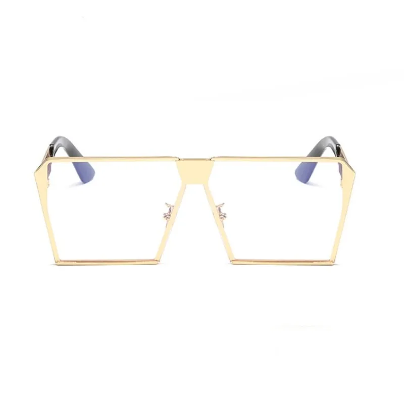 Flat Top квадратные очки Frame Для женщин большие Металлические оттенки Высокое качество Óculos негабаритных UV400 защиты Светоотражающие объектива люнет