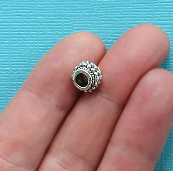 10pcs European Beads Antique Silver tone Perfect for Style Bracelets or Spacer Bead - SC135theof | Украшения и аксессуары