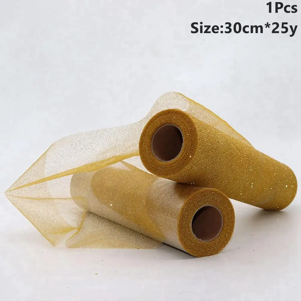 Tulle Roll 35 Taoup 5 см 15 см 30 см органза тюль в рулонах для свадьбы Вечерние Декор день рождения Babyshower блесток сетка тюль рулон ткани ленты 25 ярдов DIY - Цвет: Tulle Roll 35