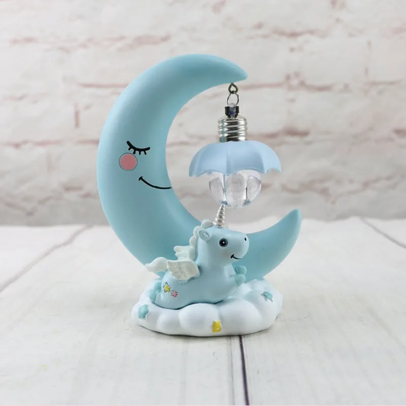 Ночной светильник в виде единорога Креативные украшения для дома из смолы