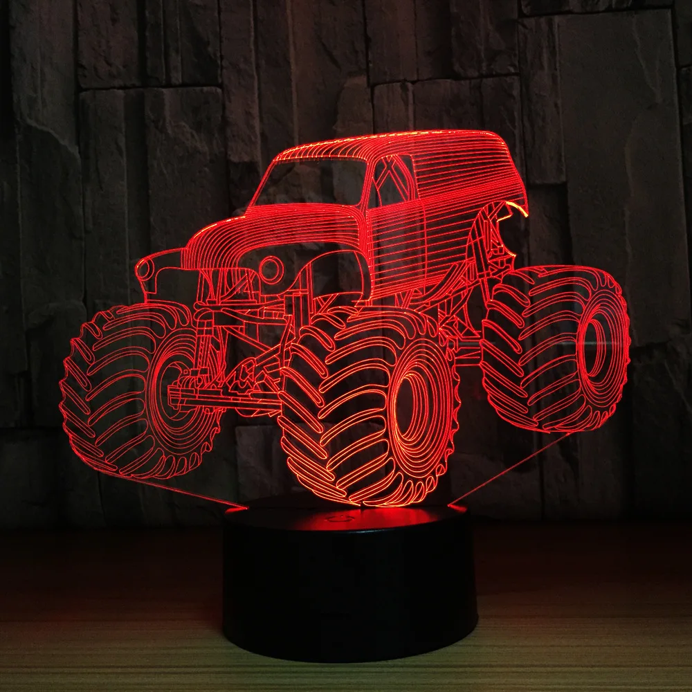 3D Colors Lamp Car Truck Shape Auto Hologram Home Illumination Bedroom Decor Desk Table Best New Year Gift Cool Light | Лампы и