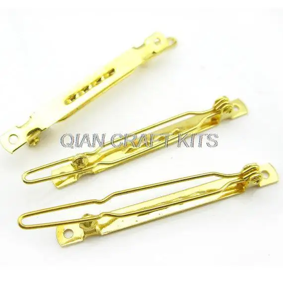 

set of 50pcs big sturdy 60mm Gold tone long barrette metal hair clips