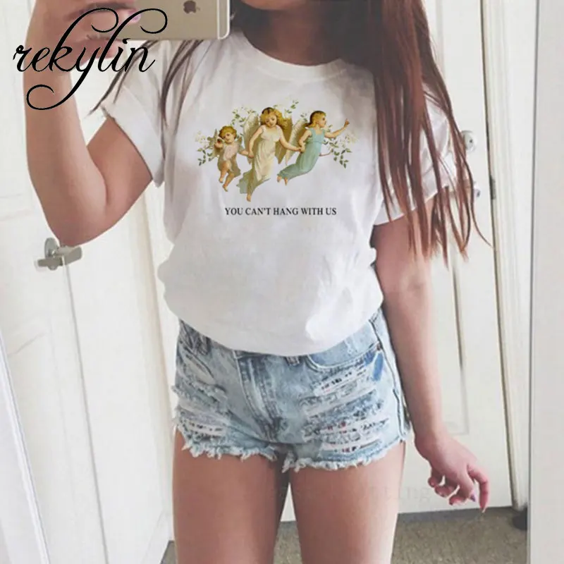 Новые футболки микеланжело систин женские Harajuku Ulzzang Tumblr Kawaii Femme Футболка