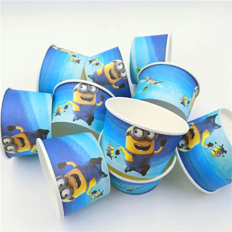 Ice cream bowl 10pcs Принадлежности для вечеринки с миньонами, столовая посуда, скатерть, чашки, соломенные, для детей, для дня рождения, украшения, сувениры, подарки, enfant, юбилей - Цвет: Ice cream bowl 10pcs