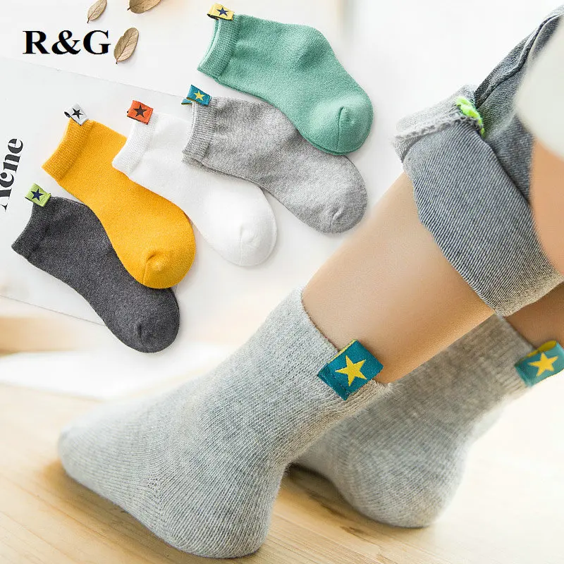 

5 pairs/lot boy socks soft cotton kids socks solid sports sock for boys children spring new 2019-18064