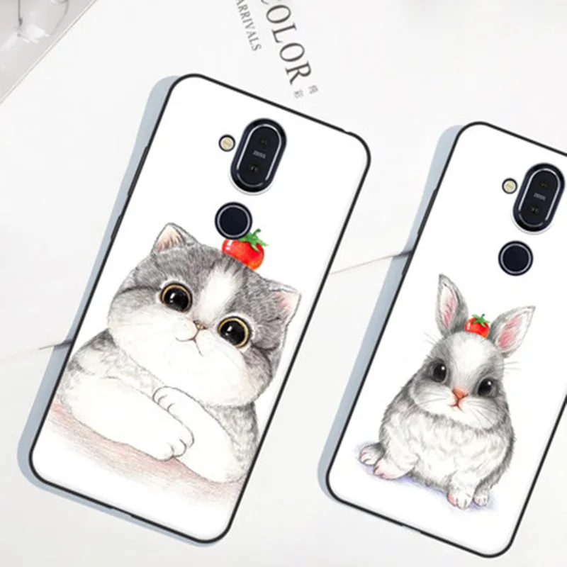 Силиконовый чехол для Nokia 8 1 2018 TA-1131 мягкий с рисунком в стиле ретро Nokia8.1 защитный |
