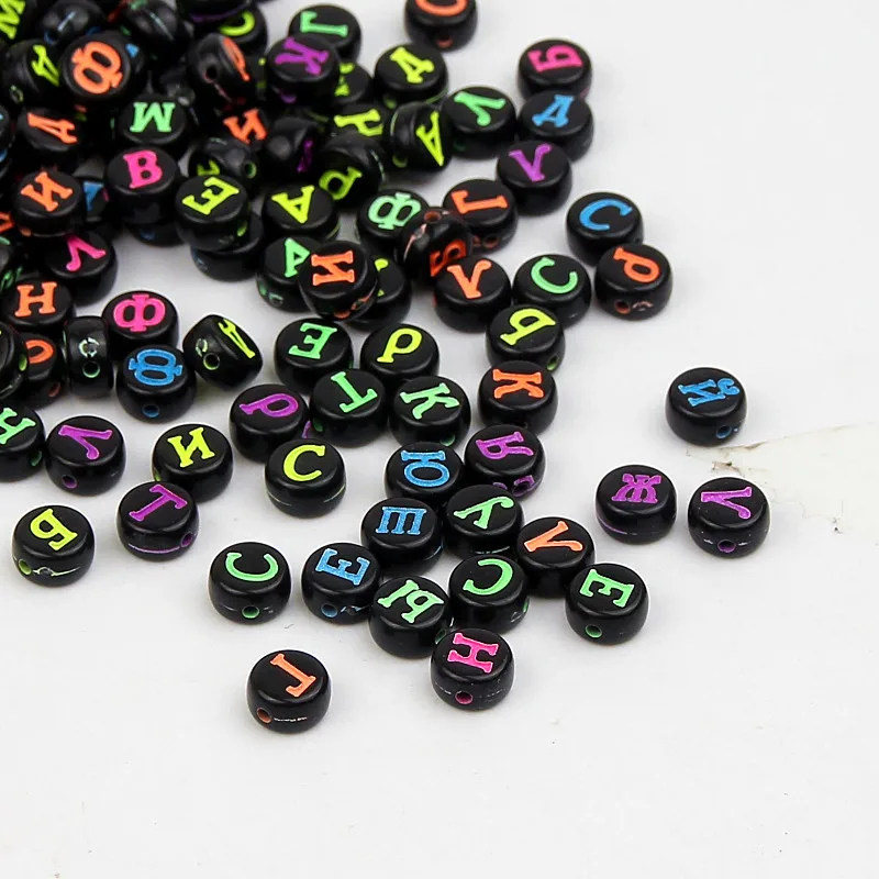 Бусины с буквенным алфавитом для изготовления ювелирных изделий 4x7 мм 200 шт./лот DIY