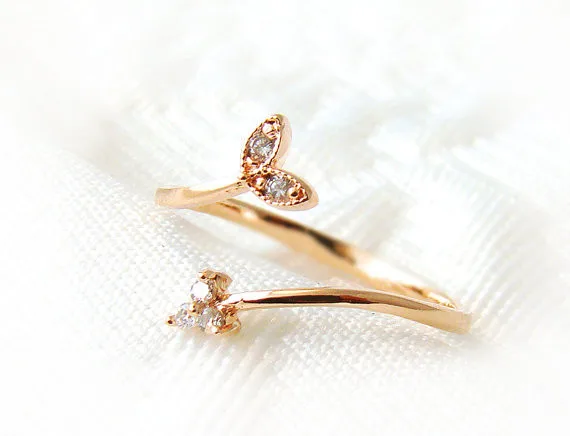 Newest Listing Leaf Sprout Ring Adjustable Knuckle Wrap | Украшения и аксессуары