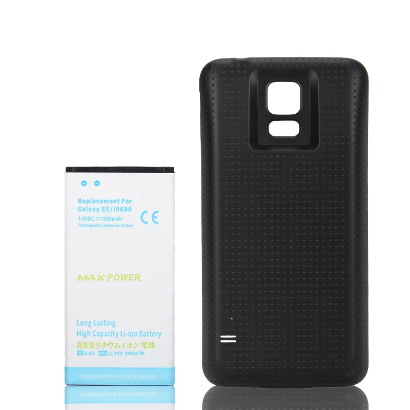 Большая емкость 7000 мАч Расширенная запасная батарея + задняя крышка для Samsung Galaxy S5