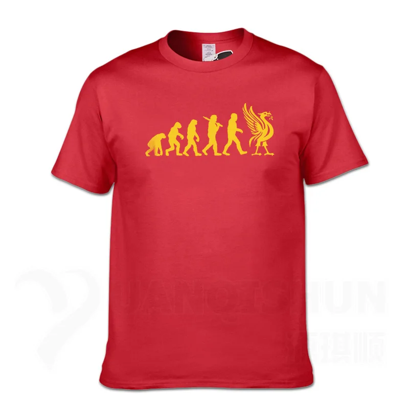 Liverpool Evolution, футболка, печень, птица, забавная футболка, Рождественский подарок на день рождения, 16 цветов, хлопковые футболки, новинка, унисекс, Забавные топы, футболка, 3XL - Цвет: Red 2