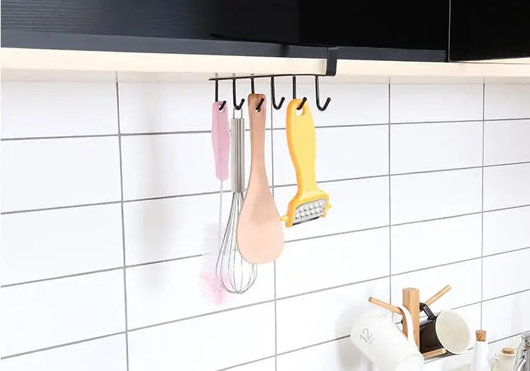 1PC Iron Hanging Hooks Kitchen Cabinet Tissue Storage Rack Cupboard Cup Cooker Towel Holder Dish Hanger Shelf OK 0822 | Дом и сад