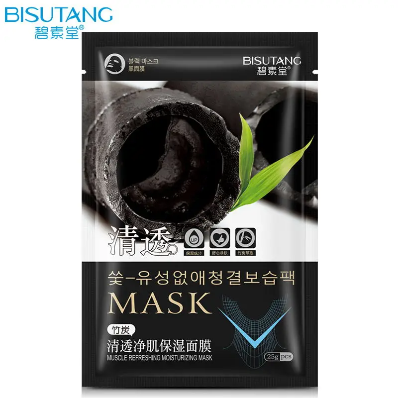 BISUTANG 1 шт. Bamboo Charcoal Turbid увлажняющая маска паста черная глубоко очищающая эссенция