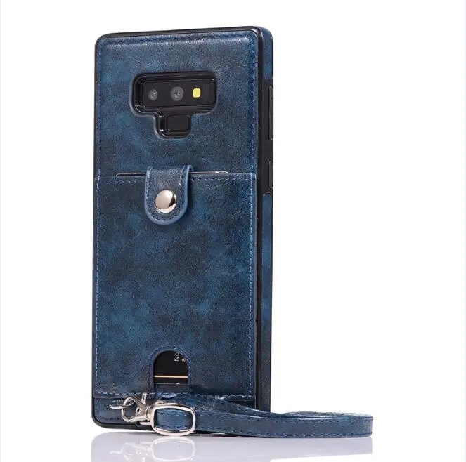 dark blue Чехол для samsung galaxy note 9, 8, s10, s8, s9 plus, s7 edge, чехол, Модный чехол-кошелек из искусственной кожи с отделением для карт и плечевым ремнем, сумка для телефона - Цвет: dark blue