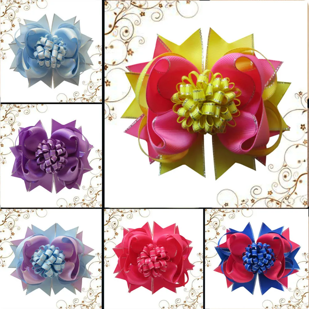 

30pcs Happy Girl Hand Customize Hair Accessories 5.5" Romance Bows Clips
