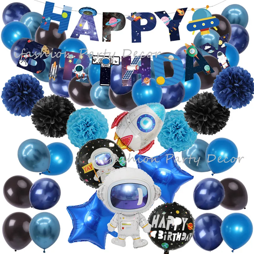 

Outer Space Party Decoration Galaxy/Solar System Theme Astronaut Rocket Foil Balloons Boys Kids Birthday Party Favor Supplies