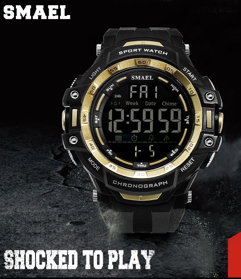 Мужские часы цифровой светодиодный светильник SMAEL часы S Shock Montre мужские военные часы лучший бренд класса люкс 1350 цифровые наручные часы спортивные