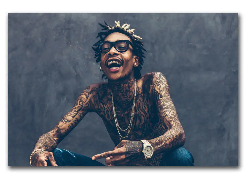 Популярный новый плакат Wiz Khalifa Cameron Rap Music Star Silk художественный настенный стикер