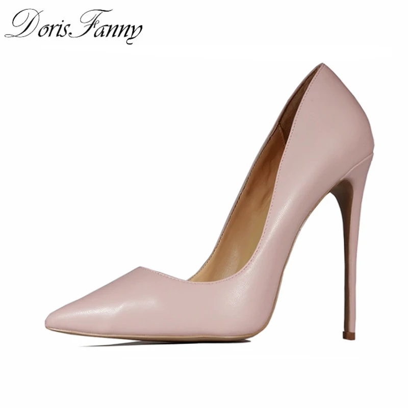 

DorisFanny Pink womens shoes heels office lady wedding shoes stiletto high heels large and small size sexy pumps