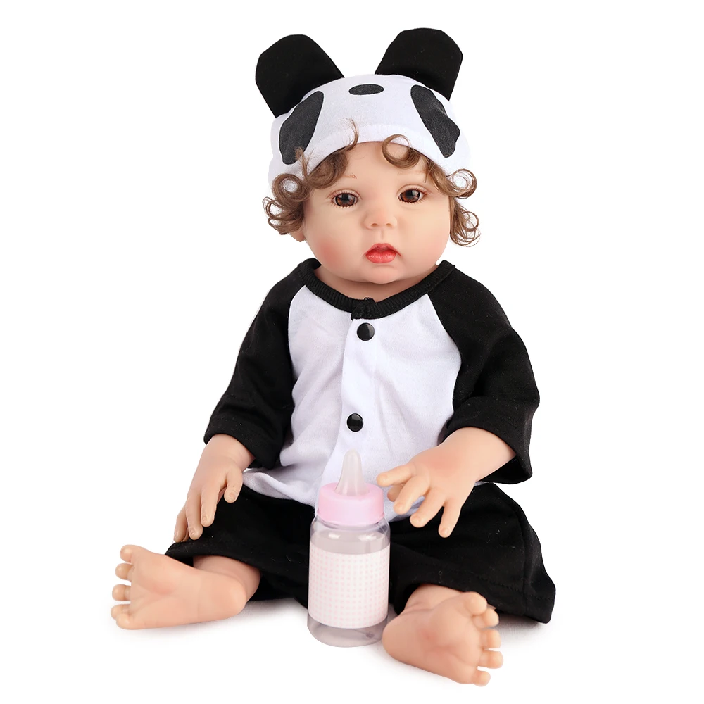 NPKDOLL 17 дюймов полный силиконовые Reborn Baby реалистичные живой девушка кукла для ванной игрушки милые Bebe Boneca вьющиеся волосы menina подарок на День Рожде