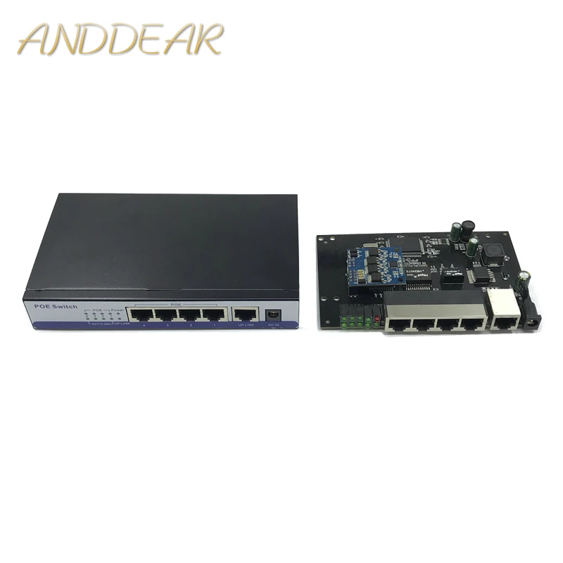 ANDDEAR-10/100 Мбит/с rj45 переключатель poe 802.3af 8 poort voeding 15 5 w voor ip-камера nvr ip telefoon wifi точка