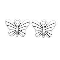 30pcs antique silver plated insect butterfly charms beads pendants for jewelry making diy handmade 11x15mm