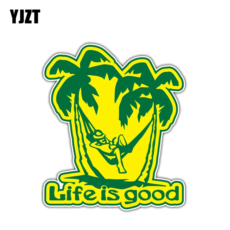YJZT 12 2 см * 14 Автомобильная наклейка Life Is Good отпуск Майами рай Наклейка ПВХ