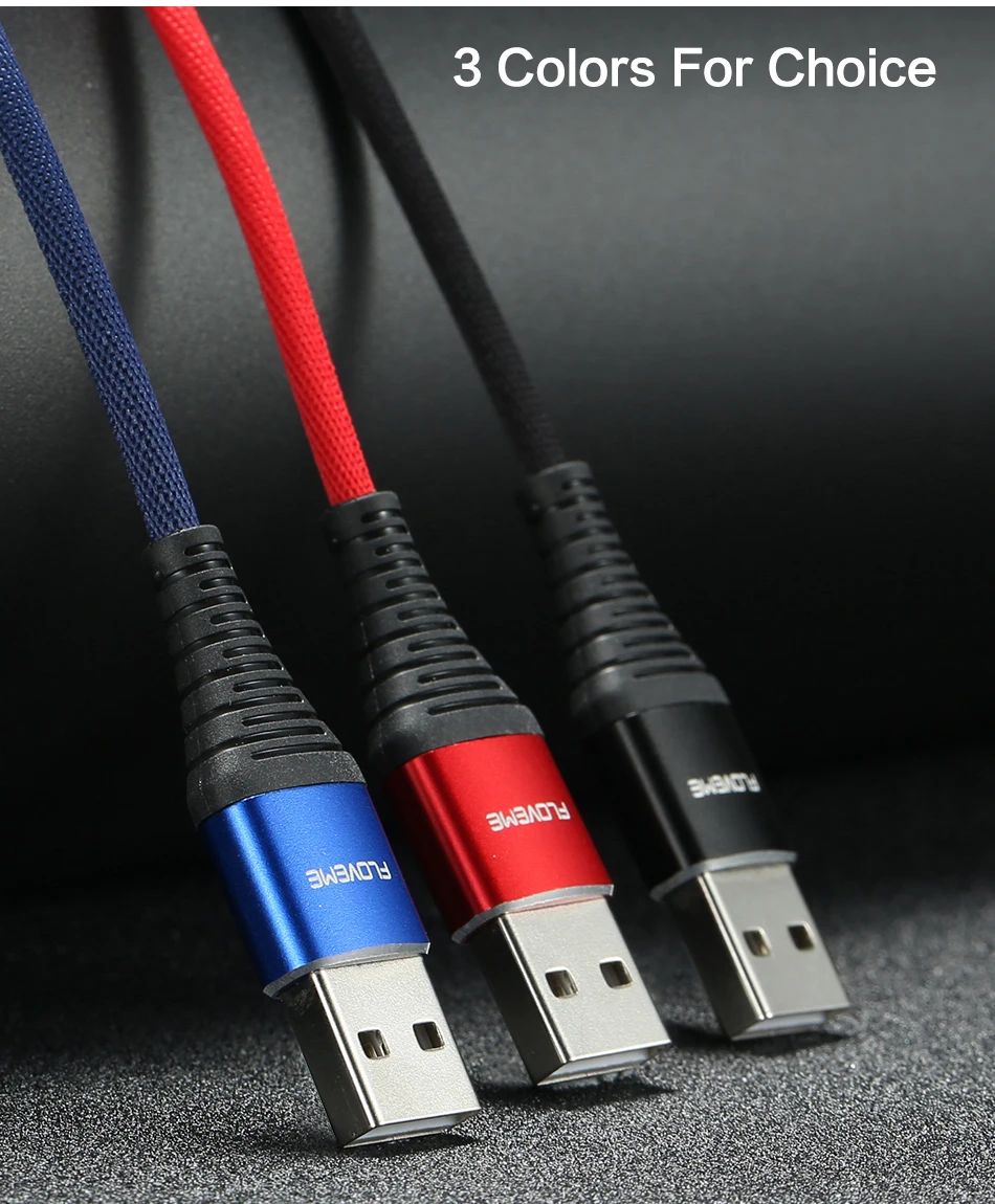 FLOVEME usb type-C кабель для samsung Galaxy S10 S9 S8 Plus светодиодный USB C зарядное устройство кабель передачи данных для быстрой зарядки для Xiaomi Redmi Note 7