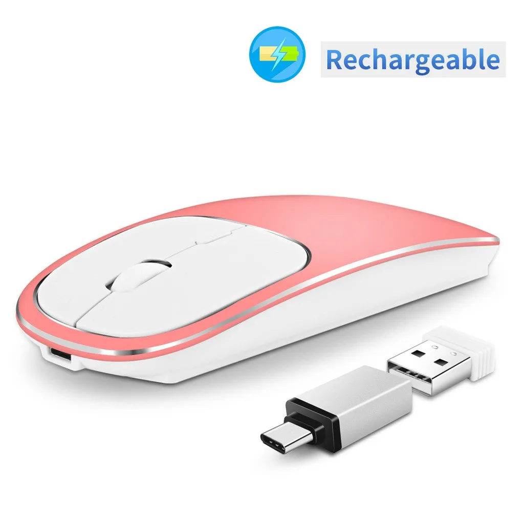Мышь Raton Беспроводная тип-c Бесшумная USB перезаряжаемая оптическая геймерская компьютерная мышь для MacBook ноутбука ПК Sem Fio Inalambrico 19Feb1