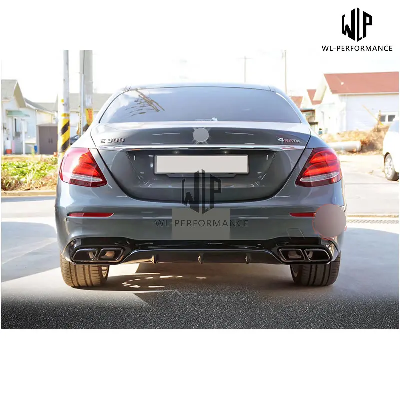 W213 E класс высокое качество PP задний диффузор для губ с выхлопными наконечниками 4