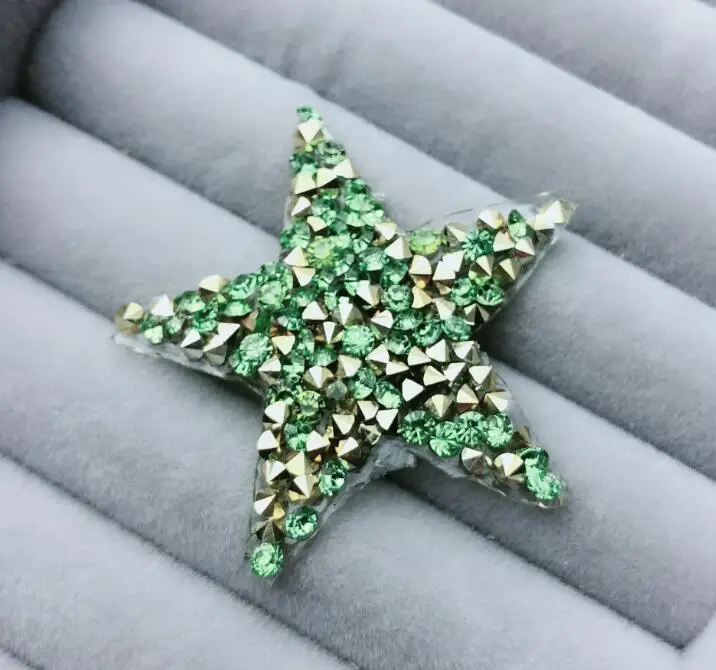 apple green gold Стразы наклейки-звездочки стразы аппликация 4,5 см, 5 шт./лот, звезда, стразы украшения, джинсы "сделай сам" нашивки на одежду - Цвет: apple green gold
