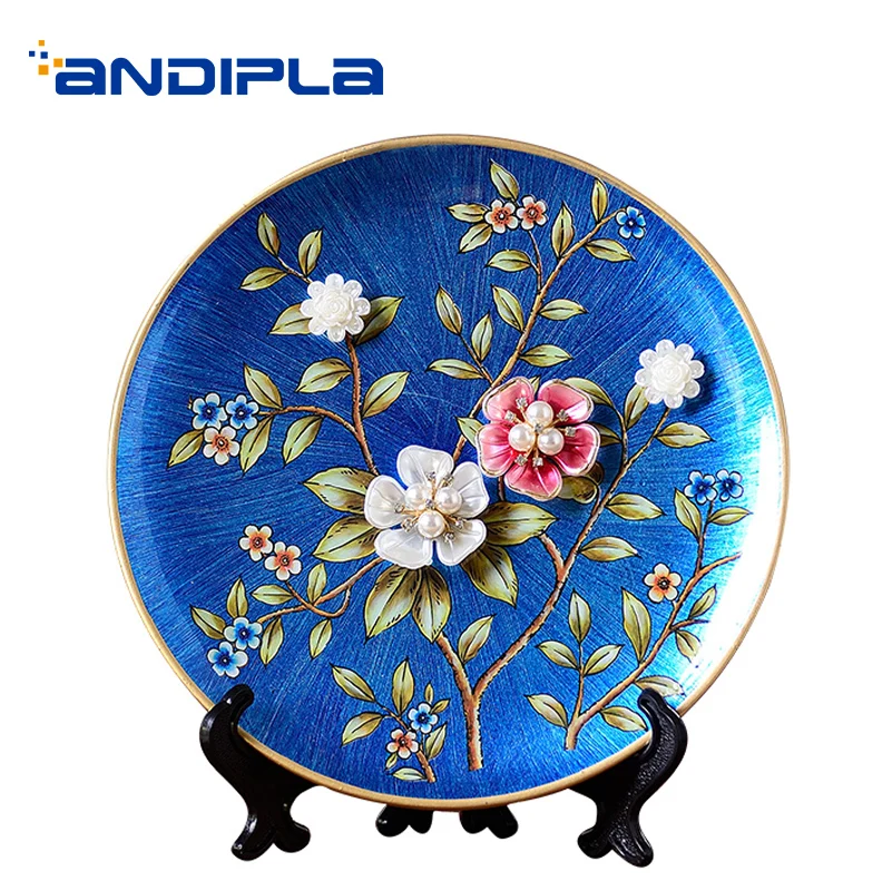 Декоративная тарелка в европейском стиле керамическая фарфоровая круглая с