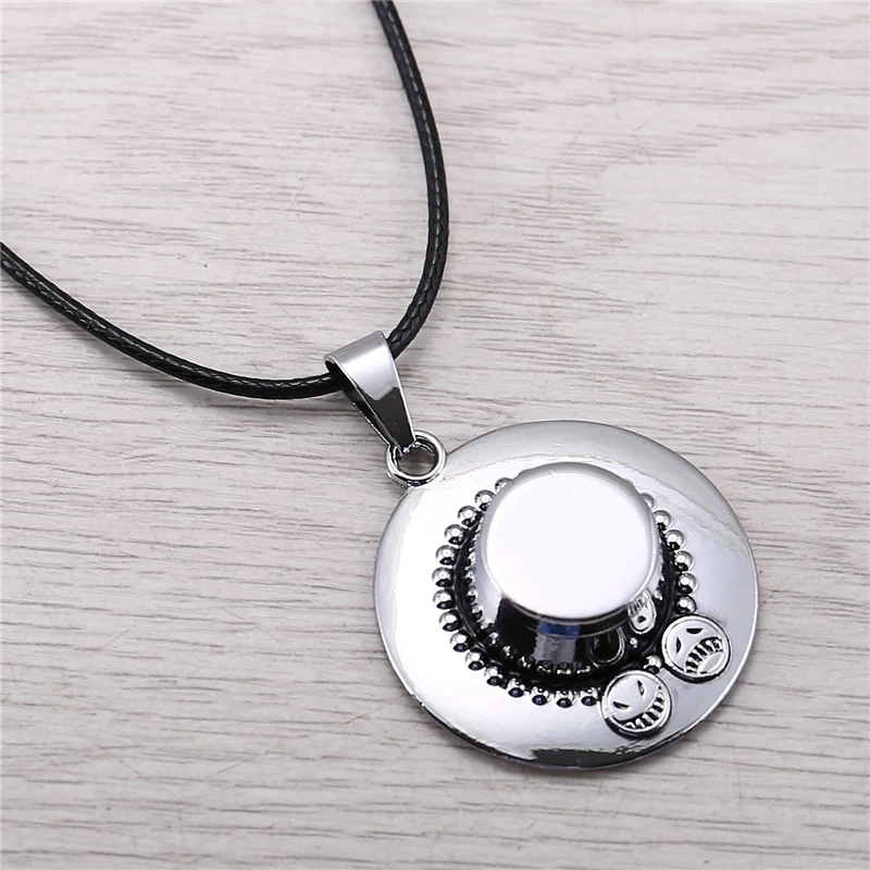 Аниме Чокер Ожерелье Мужчины металлический портгас шляпа Ace кулон ожерелье