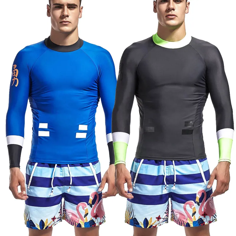 Мужская Пляжная футболка с защитой от ультрафиолетовых лучей одежда для