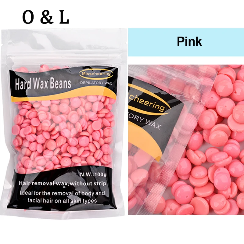100 г розовый Крем для удаления волос без полосы горячим Плёнки Твёрдый парафин