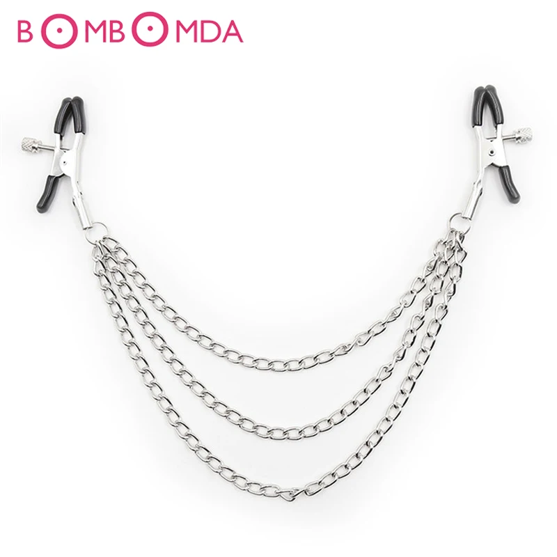 Зажимы для груди с зажимами на цепочке стимулятор Женский флирт зажимы бондаж