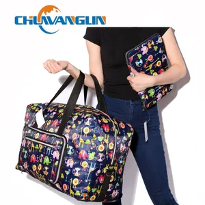 Дорожная женская сумка Chuwanglin, вместительная переносная спортивная сумка на плечо, водонепроницаемый чемодан с мультяшным принтом, тоут для выходных, A0091
