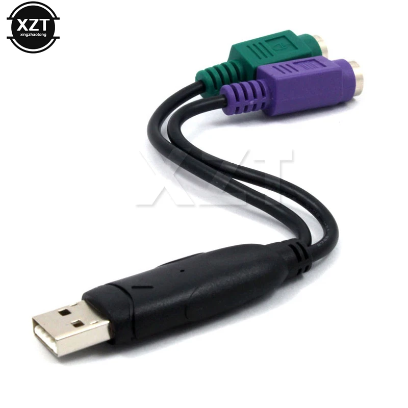 1pcs Hot Sale USB Male to Female 6Pin 6 Pin for PS/2 PS2 Extension Cable Y Splitter Adapter Connector Keyboard Mouse Scanner - купить по