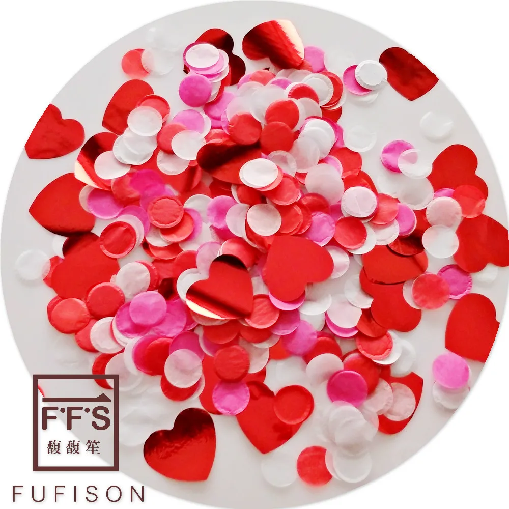 Специальная конфетти на свадьбу или вечеринку с красным сердцем|Флажки вымпелы и