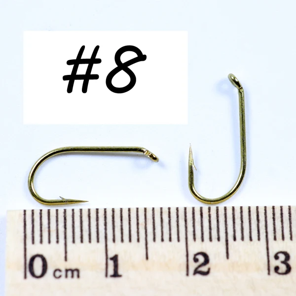 50pcs size 8 50 шт. бронзовая отделка для завязывания мух материал для ловли нахлыстом мокрой мухи крюк 2X Крепкий Провод Nymph крюк Размер 8 10 12 14 16 - Цвет: 50pcs size 8